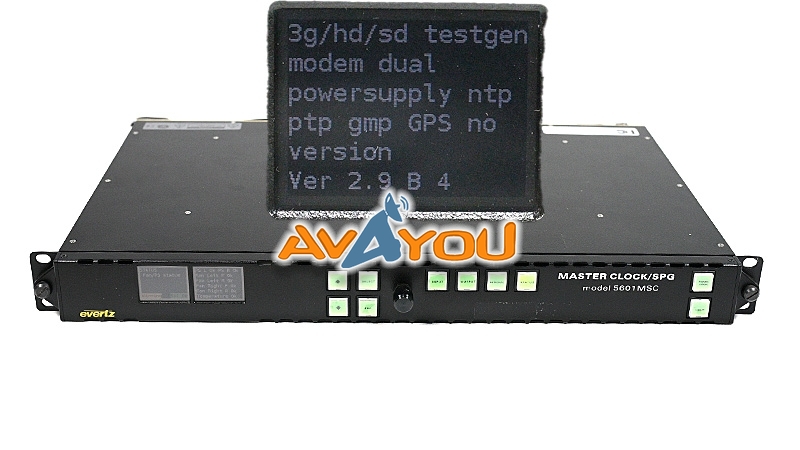 Evertz 5601MSC+2PS HDTG 3GTG NTP GPS GMP PTP Master SPG Clock SD